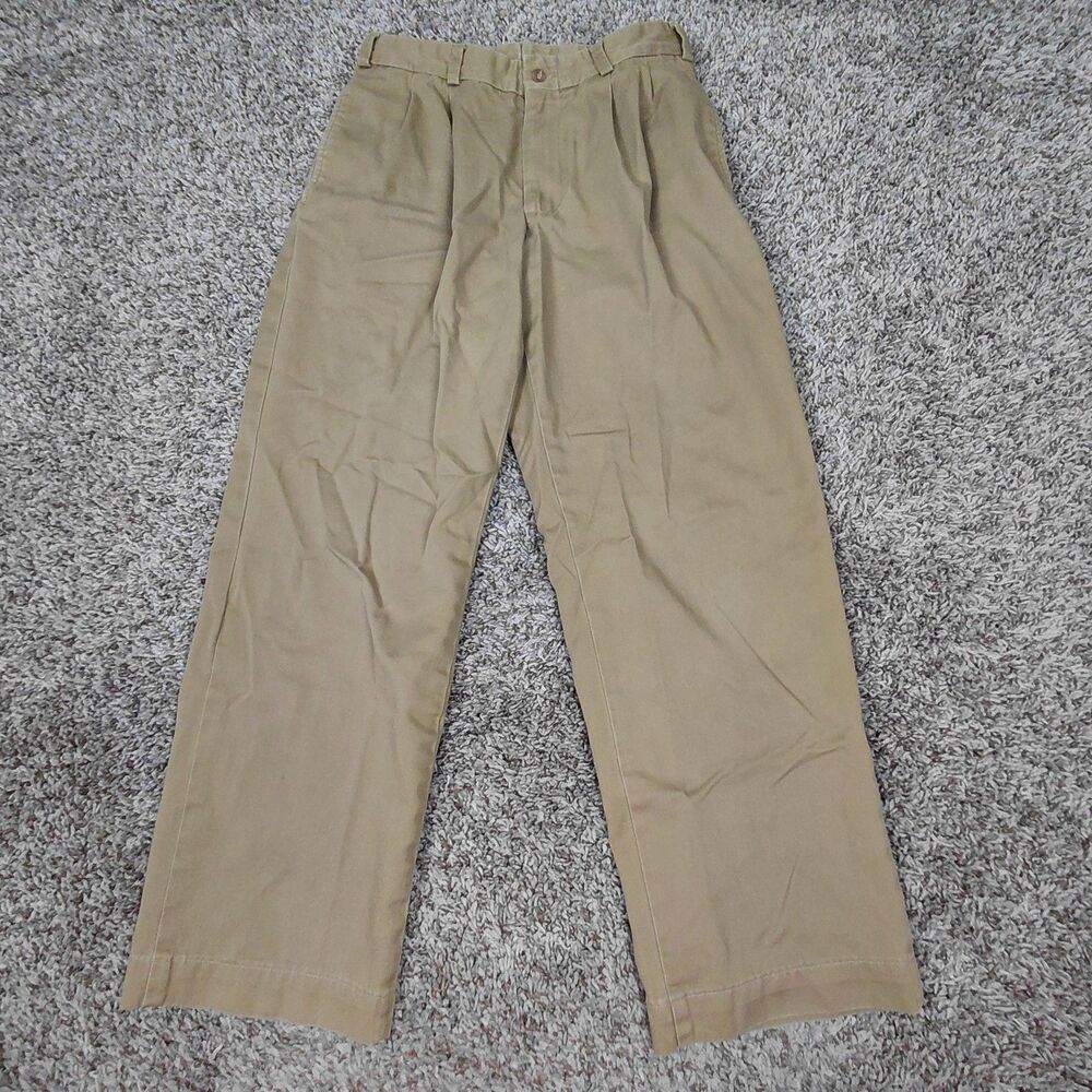 Bills Khakis M2 Pleated Khakis Mens 30 Fits 29x28 Dark Khaki Cotton Chino